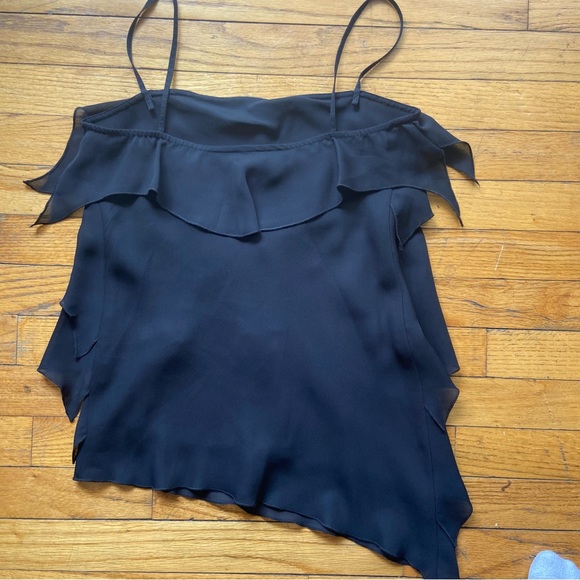 Vintage rampage 90s made in USA black ruffled asymmetrical grunge tank top - Picture 5 of 7